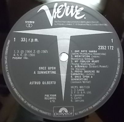 ★現品のみ【USオリジ/MONO/RVG刻印/マト:1/1】ゲッツ&ジルベルト ☆現品のみ【USオリジ/MONO/RVG刻印/マト:1/1】ゲッツ